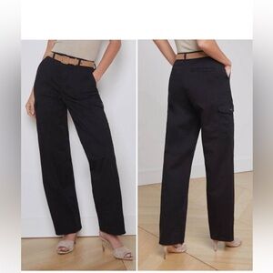 L'AGENCE Channing High Rise straight  Cargo Pants Black